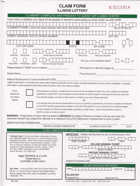 illinois lottery claim form printable